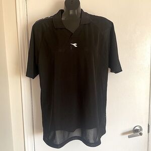 Diadora Black Polo Shirt